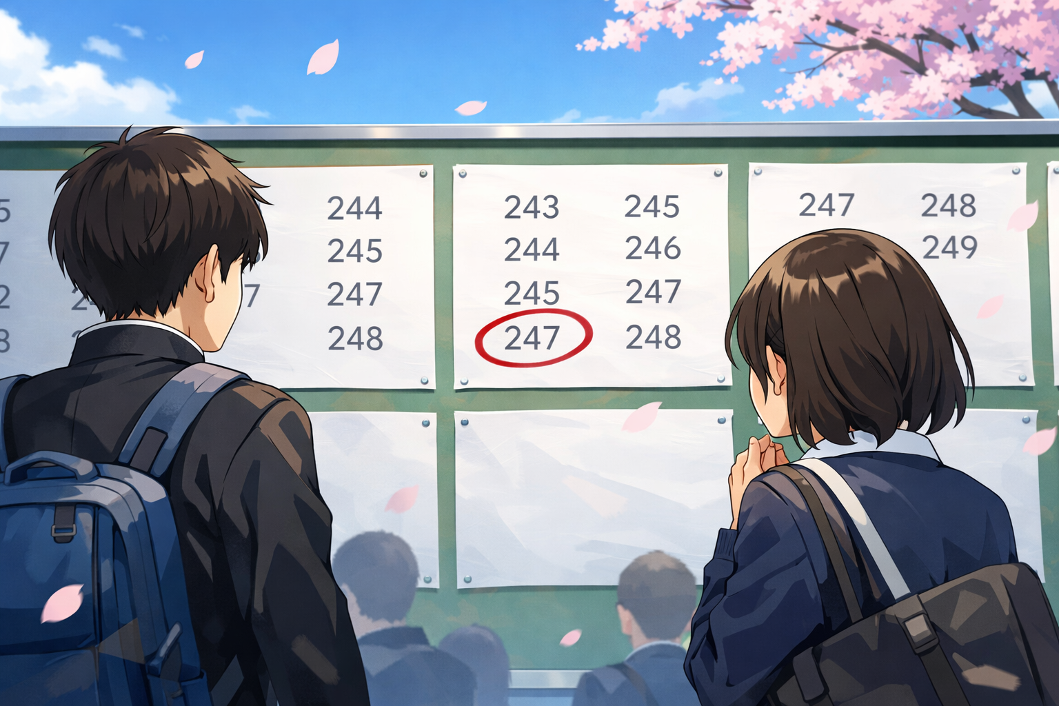 高校受験発表時の風景