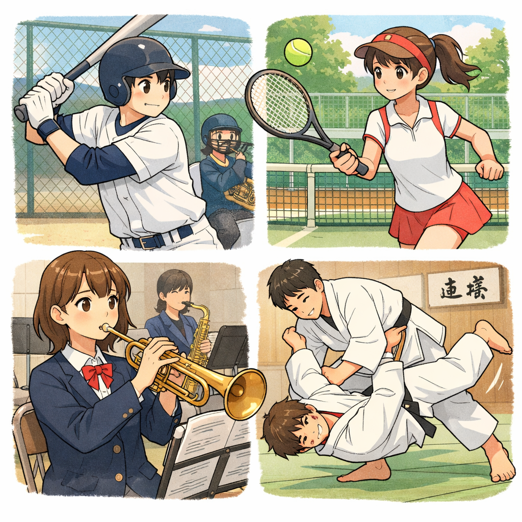 色々な部活動の挿絵