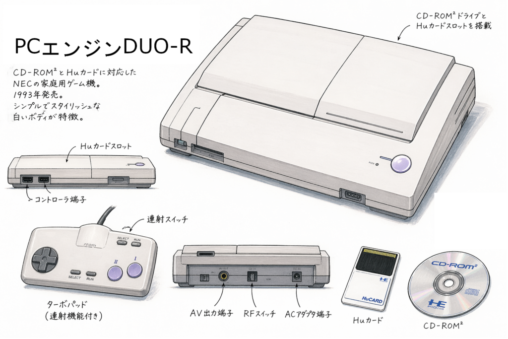 PCエンジンDUO‐Rを図解したイメージイラスト