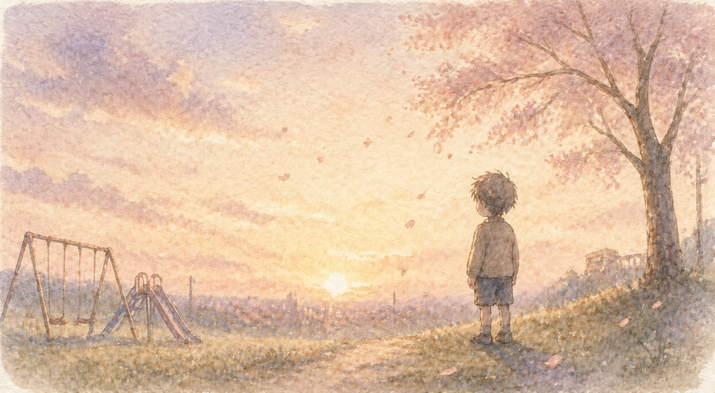 一つの時代が終わった、切なく寂しい感情をイメージしたイラスト