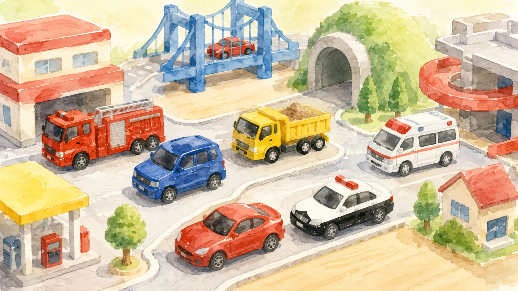 トミカをイメージしたイラスト