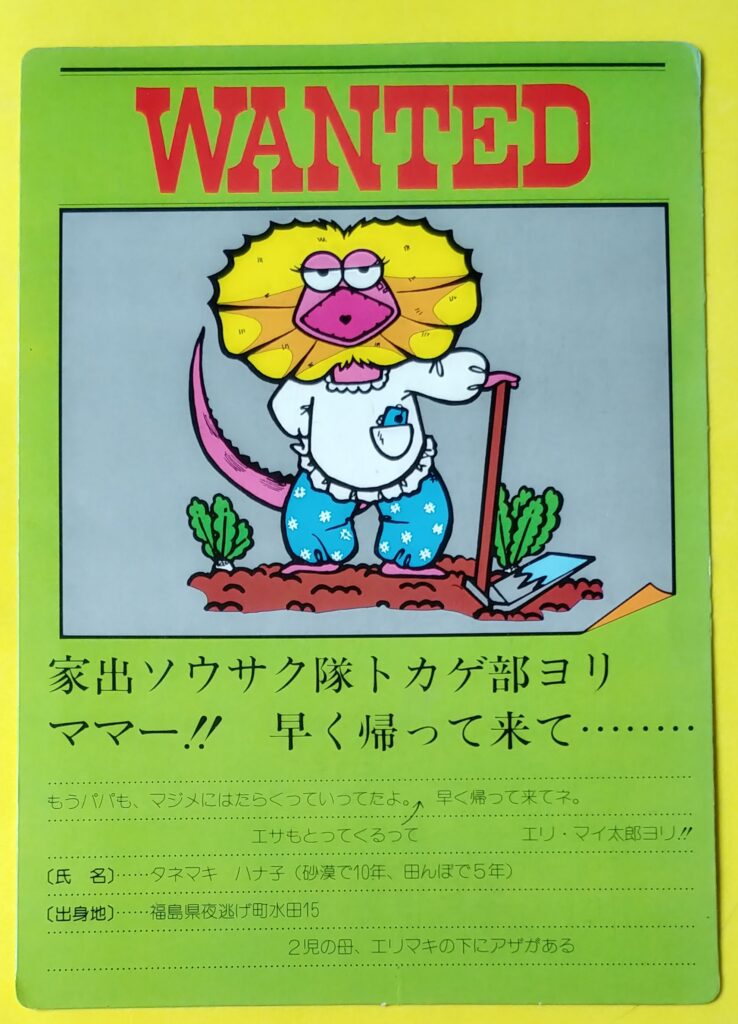 エリマキトカゲのキャラクターが描かれた下敷き