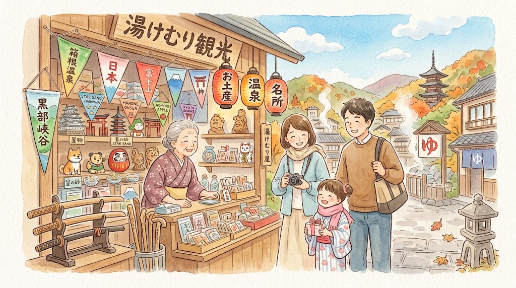 お土産屋をイメージしたイラスト
