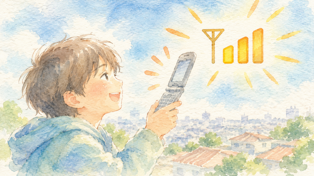 携帯電話でバリサンの所を探すイメージ
