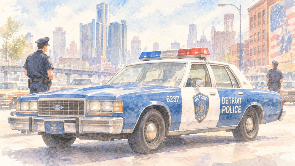 80年代のデトロイト警察のパトカー